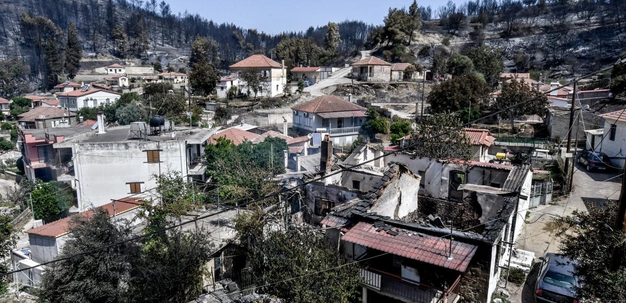 Καταστροφές από πυρκαγιά στο χωριό Κάλφας